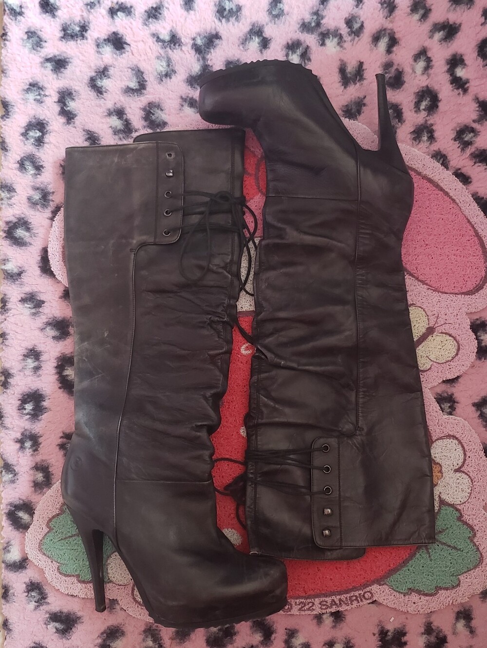 Bronx knee high boots heels